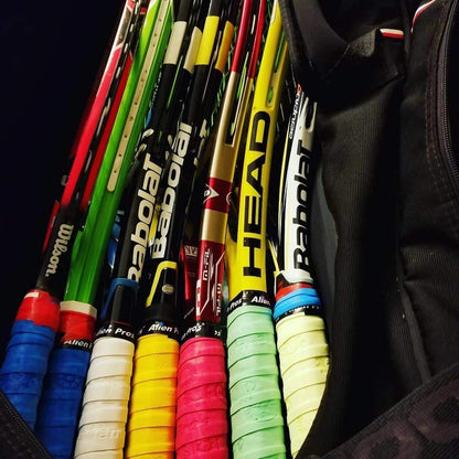 Tennis Racket Grip Tape (6 Grips) Precut & Dry Feel Tennis Grip Designer Overgrip for High Performance