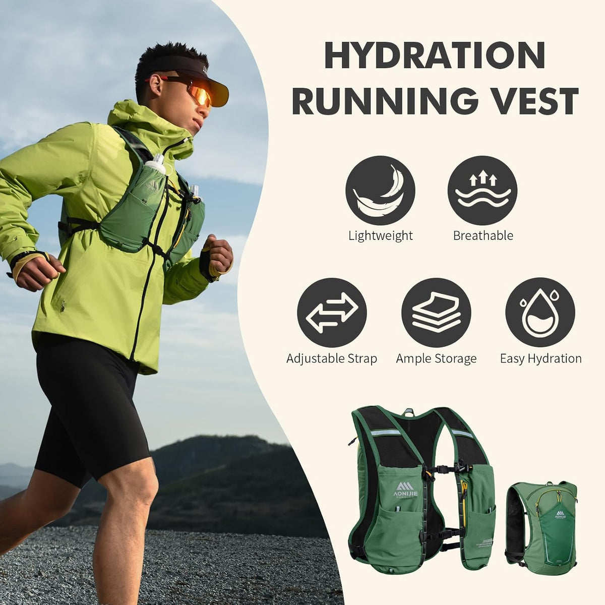Running Hydration Vest for Women Men 8L Hydration Backpack Hiking