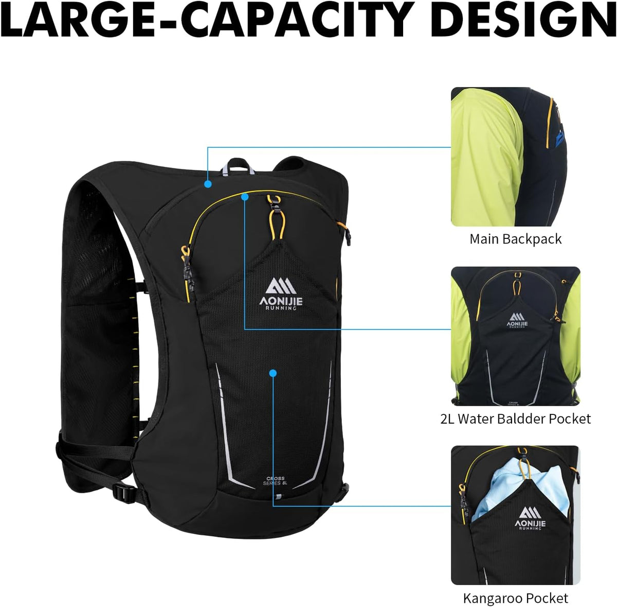 Running Hydration Vest for Women Men 8L Hydration Backpack Hiking