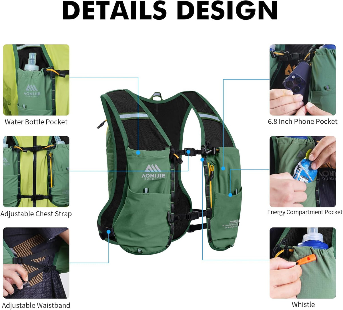 Running Hydration Vest for Women Men 8L Hydration Backpack Hiking