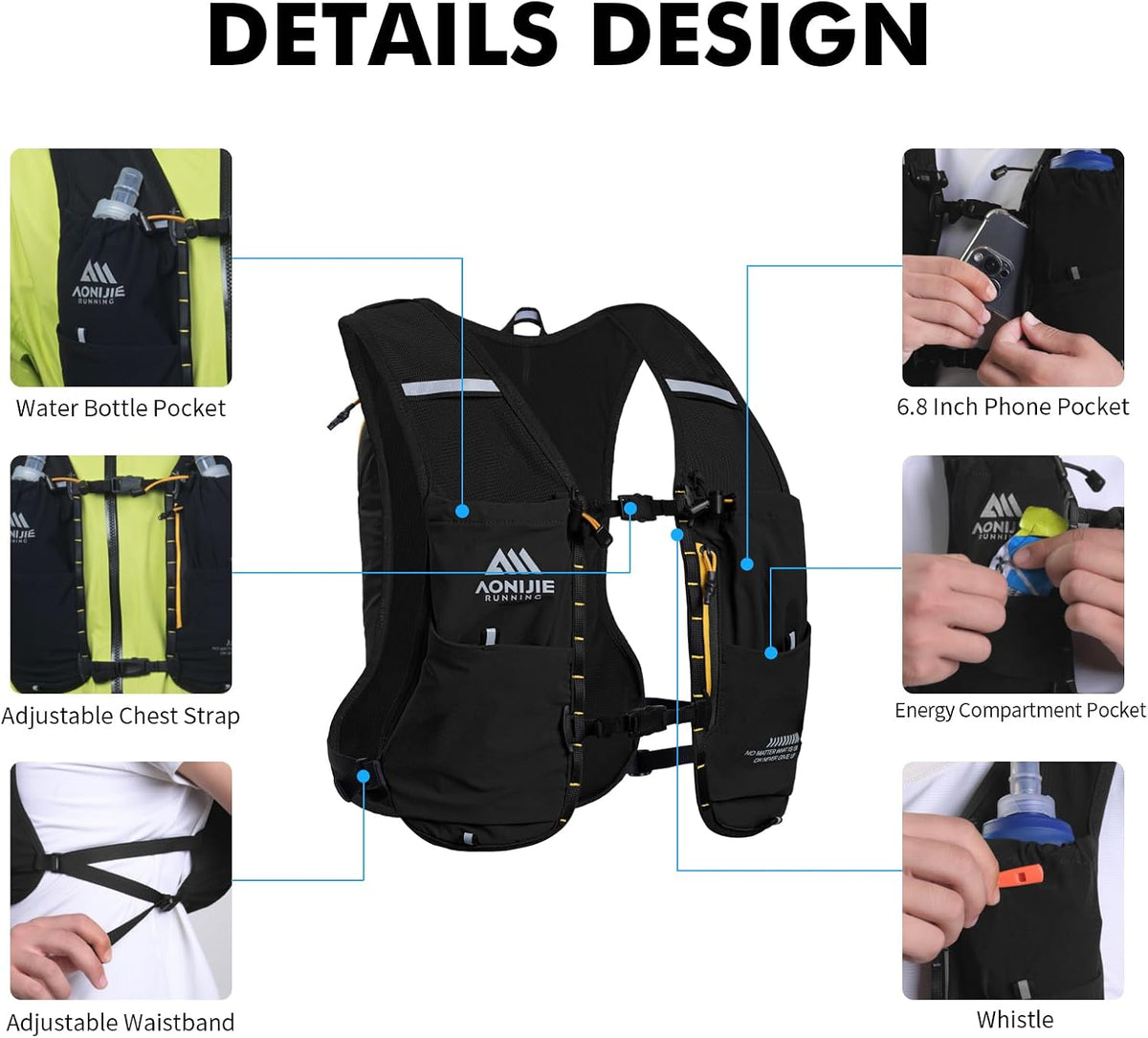 Running Hydration Vest for Women Men 8L Hydration Backpack Hiking