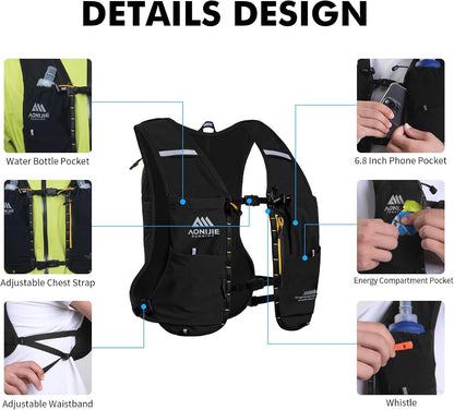 Running Hydration Vest for Women Men 8L Hydration Backpack Hiking