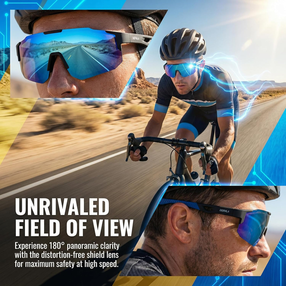 Polarized Sports Sunglasses for Men Women, Sunglasses for Teens Baseball, Biking, Cycling with UV400 Protection