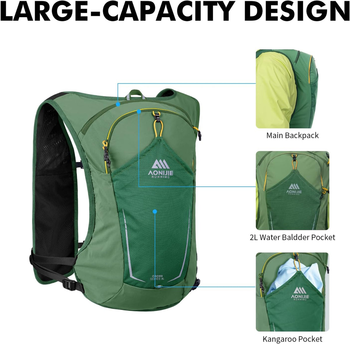 Running Hydration Vest for Women Men 8L Hydration Backpack Hiking