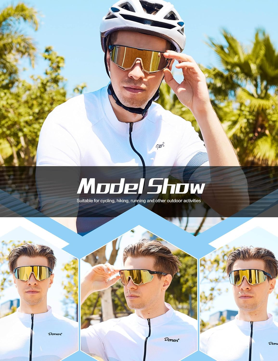 Sunglasses for Baseball Running Cycling : Wrap-Around Sport Glasses
